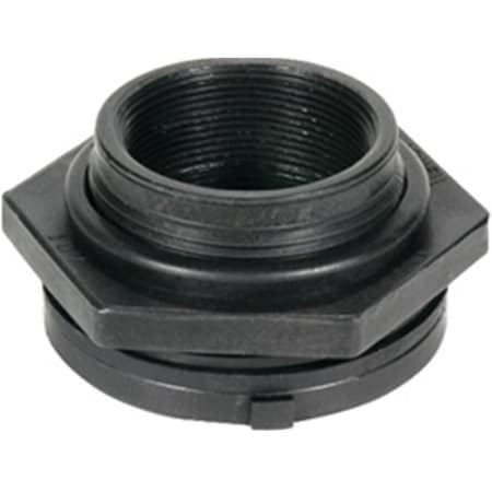 Grandoldgarden Black Polypropylene Bulk Head Fitting - 1.25 in. GR2756356